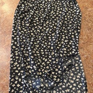 Floral Black and White Women's Skirt